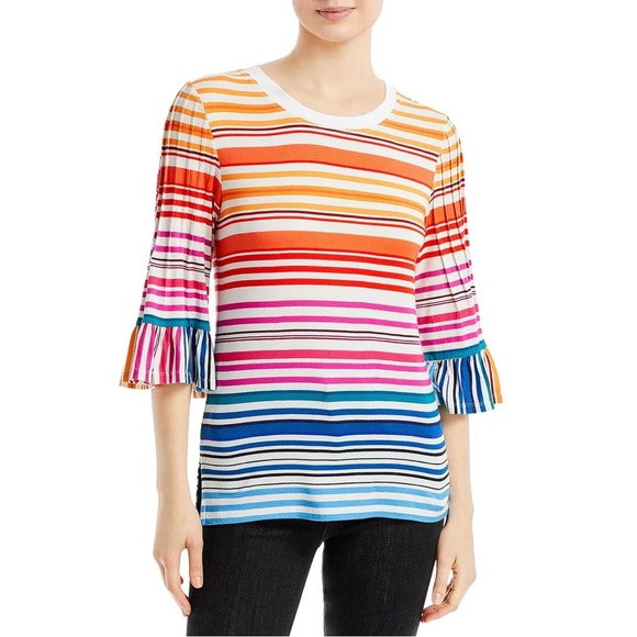 NWOT Kobi Halperin rainbow striped Rosalia top - Picture 1 of 12